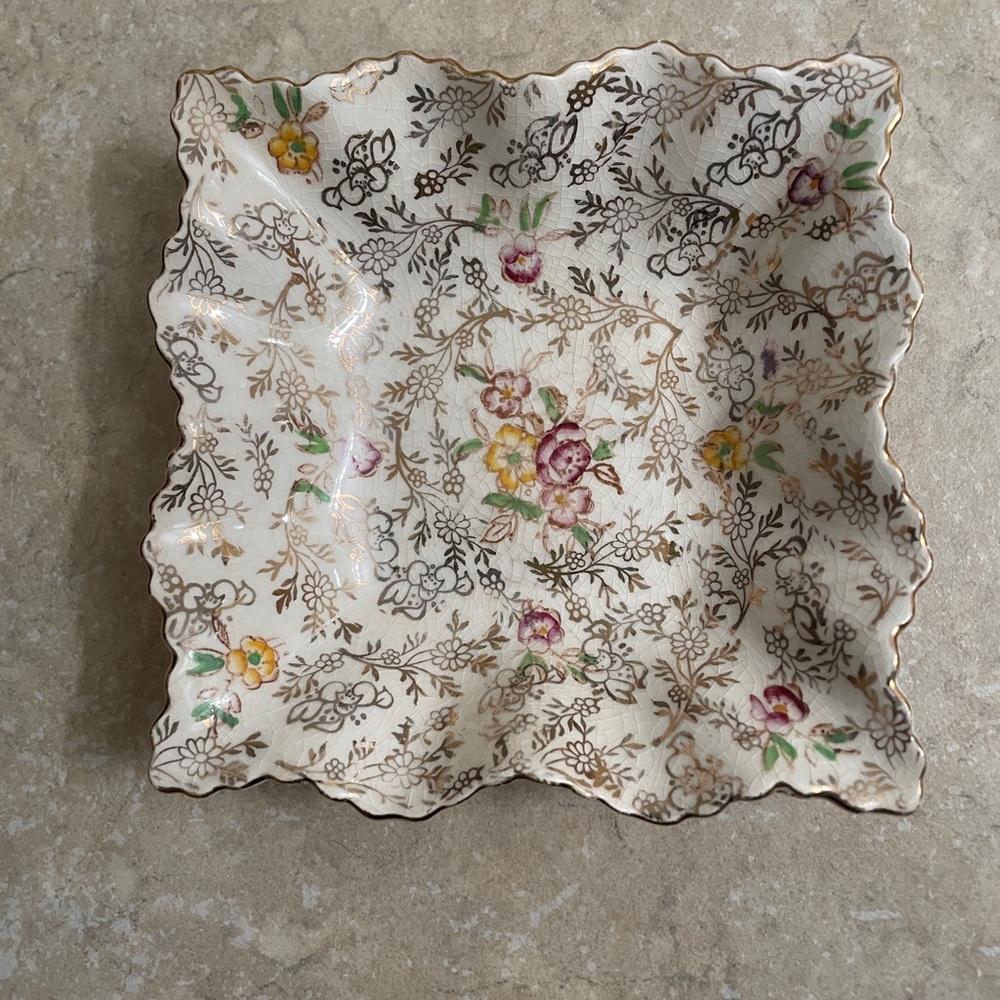 Floral Square James Kent trinket dish